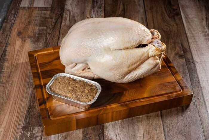 Pre-cooked frozen stuffed Whole Capon