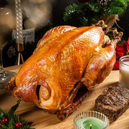 Pre-cooked frozen stuffed Whole Capon