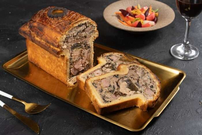 Duck Meat Pie with foie gras, truffle, poultry liver